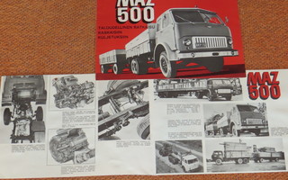 1968 MAZ 500 kuorma-auto esite - KUIN UUSI - suomalainen