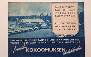 Nelivärinen Kokoomuksen vaalimainosesite 1930-40 -luku!