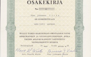 1963 Ruoste-Esto Oy, Helsinki osakekirja