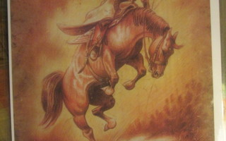 Sisustustaulu Cowboy ja hevonen. A4