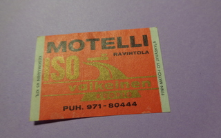 TT-etiketti Motelli ravintola Iso Valkeinen, Kuopio