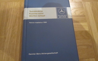 Mercedes taulukkokirja/korjausopas, kuorma-autot Wörth. 1986