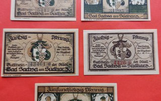 Saksa 5 seteliä 1921 Bad Sachsa