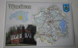Eesti, Viljandimaa, karttakortti + vaakuna, ei kulk.