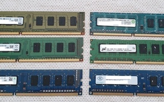 6x2Gb (12Gb) DDR3-1333 (PC3-10600U) pöytäkoneen muistikammat