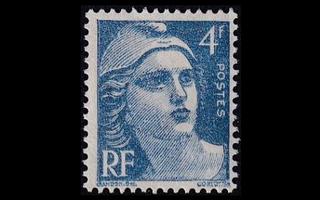 Ranska 691 ** Marianne 4 Fr ultramariini (1945)