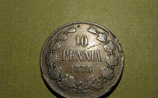 10 Penniä vuodelta 1875