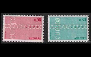 Andorra Fr 232-3 ** Europa (1971)