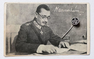 Mannerheim postikortti (KENTTÄPOSTIA) ja Marskin rintaneula