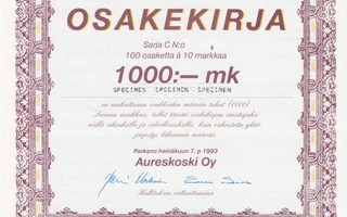 1993 Aureskoski Oy spec, Parkano osakekirja