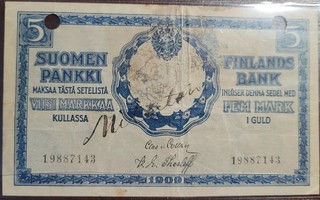 5 markkaa 1909