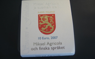 Suomi 10e hopea juhlaraha Mikael Agricola - 2007 PROOF rasia