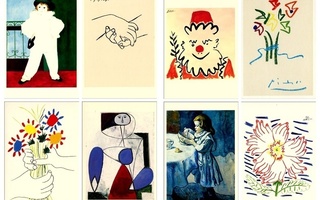 Pablo Picasso, 8  korttia, käyttämättömiä