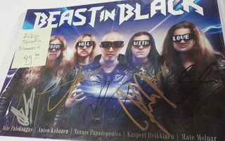 BEAST IN BLACK PROMOKORTTI KOKO BÄNDIN NIMMAREILLA