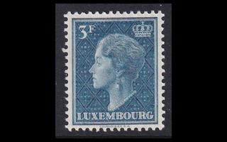 Luxemburg 455 ** Käyttösarja Charlotte 3 Fr (1948)
