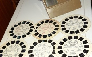 Vanha View - Master katselukone + 8 kpl kuvakiekkoja.