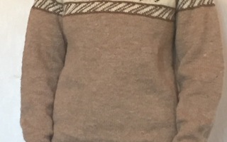 Alpakka kuvioinen käsinneulottu villapaita M