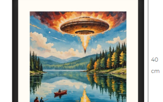Uusi taulu UFO Science Fiction koko 40 cm x 40 cm