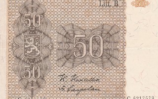 50 markkaa 1945 Litt B, C-srj