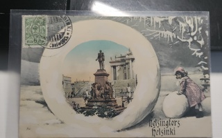 Helsinki vanha lumipallo sommitelma kortti