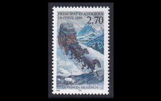 Andorra Fr 537 ** Postihistoria hevosvaunut (1999)