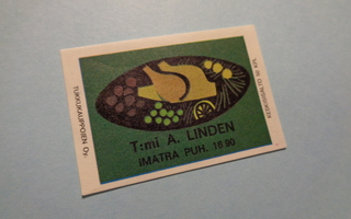 TT-etiketti T:mi A. Linden, Imatra