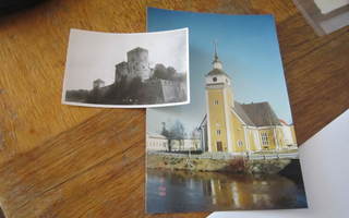 Uusikaarlepyy kirkko 1994 ja mv kuva Olavinlinna 1951