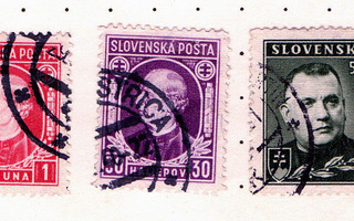Vanhoja postimerkkejä Slovakia