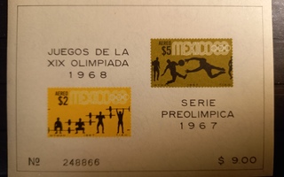 OLYMPIALAISET urheiluaiheinen blokki MEKSIKO 1968 **