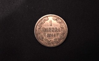 1 Markka 1866 Hopeaa