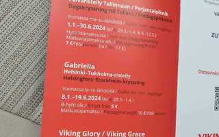 Etukortti XPRS ja Viking Glorya/Viking Grace ja Gabriel