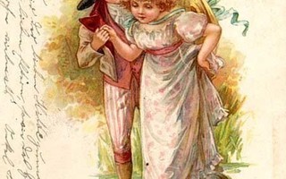 LAPSET / Viktoriaanisen ajan neito ja nuori herra. 1900-l.