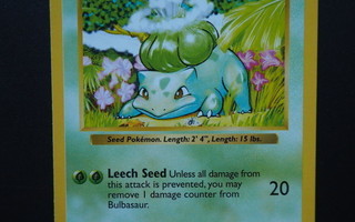 Pokemon kortti Shadowless Bulbasaur Base set