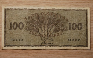 1955 Suomen pankki 100 markkaa