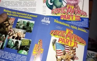 2 kpl VHS kansipaperi THE TOXIC AVENGER PART II &  III