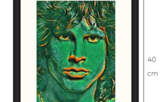 Jim Morrison The Doors taidetaulu kehystettynä