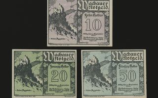 Itävalta 10, 20, 50 Heller, Wachauer 1920