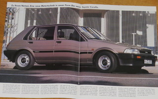 1985 Toyota Corolla esite - KUIN UUSI - 12 siv