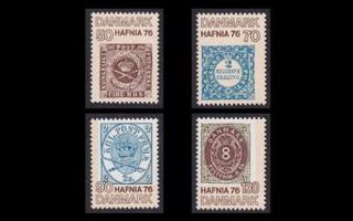 Tanska 607-10 ** Hafnia postimerkkinäyttely (1975)