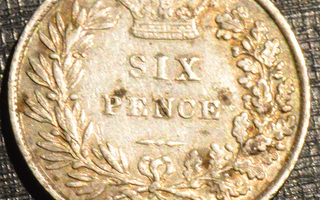 Iso Britannia 1872 6 Pence hopeaa