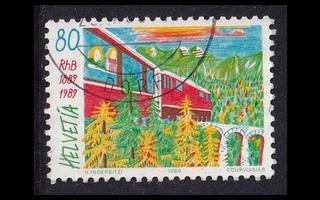 Sveitsi 1388 o Rhätische Bahn rautatieyhtiö 100v (1989)