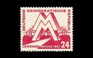 DDR 282 ** Leipzigin kevätmessut 24 Pf (1951)