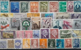 TURKKI VANHEMPAA LEIMATTUJA postimerkkejä 42 kpl