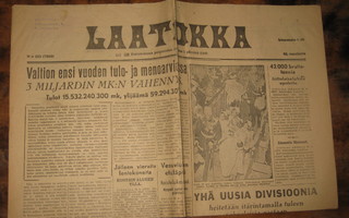 Sanomalehti  Laatokka  1.10.1943