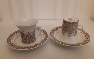 Arabian VERONICA-sarjan kahvikupit 2 kpl tasseineen