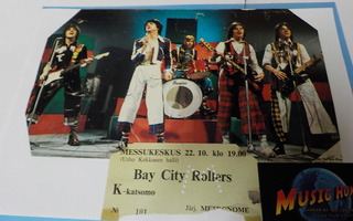 BAY CITY ROLLERS KOKO BÄNDIN NIMIKIRJOITUKSET KUVASSA