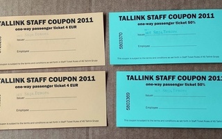 Tallink staff coupon 2011 M/S Silja Europa kupongit 4 kpl