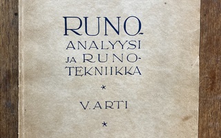V. Arti: RUNOANALYYSI JA RUNOTEKNIIKKA, 1932