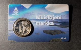 1 Markka 2001 Muistojeni Markka Alkuperäisessä 'kortissa'