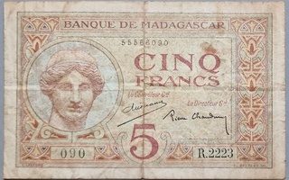 Madagaskar Madagascar 5 Francs (1937) P-35